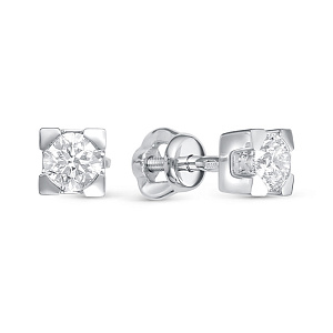 Серьги из белого золота с бриллиантами