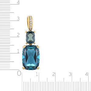 Подвеска из желтого золота с бриллиантами, топазом