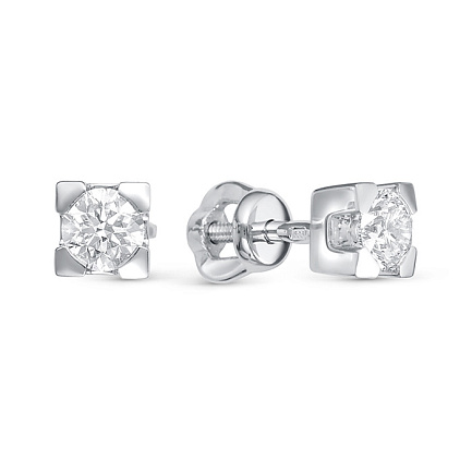 Серьги из белого золота с бриллиантами