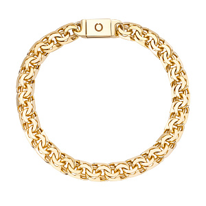 Браслет ручной работы из желтого золота, плетение бисмарк