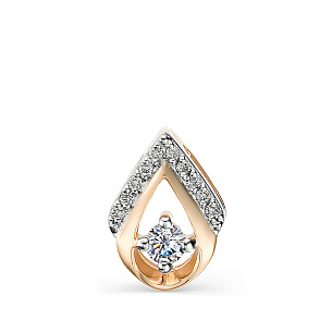 Подвеска из красного золота с бриллиантом