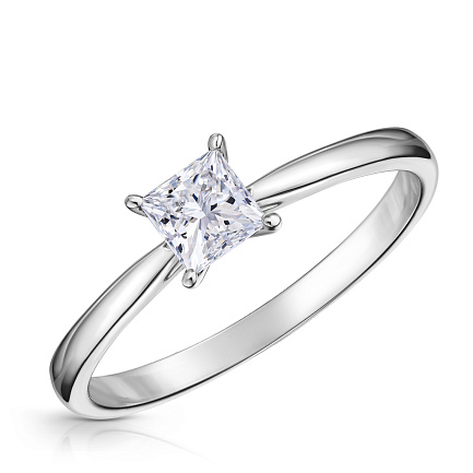 Кольцо из белого золота с бриллиантом