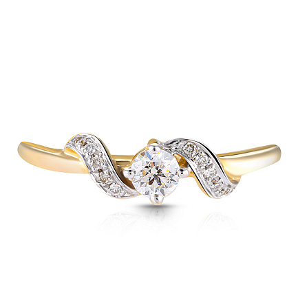 Кольцо из белого золота с бриллиантами