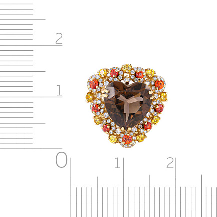 Подвеска из желтого золота с бриллиантами, сапфирами