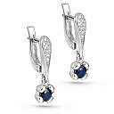 Серьги с английским замком из белого золота с бриллиантами