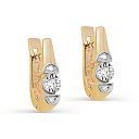 Серьги с английским замком из желтого золота