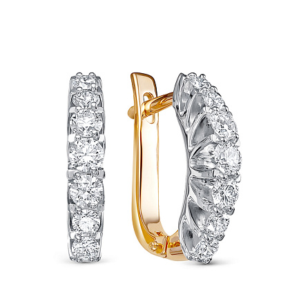 Серьги из красного золота с бриллиантами