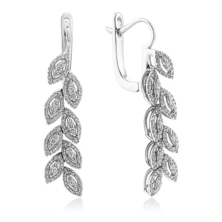 Серьги из белого золота с бриллиантами