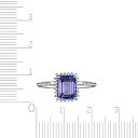 Кольцо из белого золота с бриллиантами, танзанитом