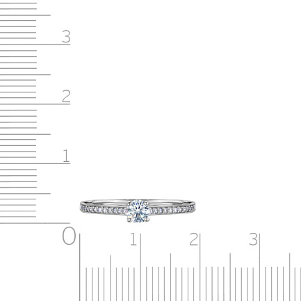 Кольцо помолвочное из белого золота с бриллиантами