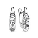 Серьги с английским замком из белого золота с бриллиантами