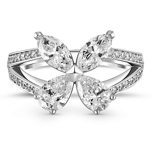 Кольцо из белого золота с бриллиантом