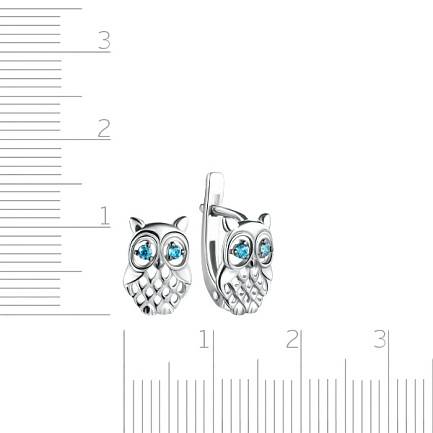 Серьги детские из серебра с фианитом