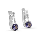 Серьги с английским замком из белого золота с бриллиантами
