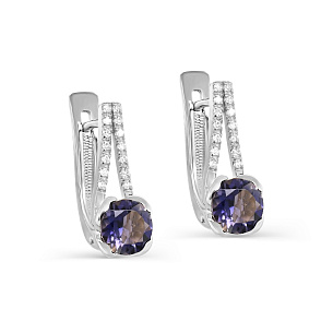 Серьги с английским замком из белого золота