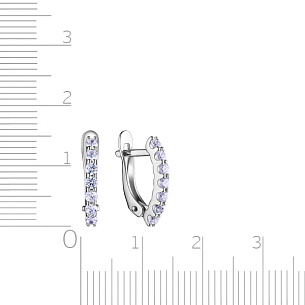 Серьги с английским замком из серебра с фианитом