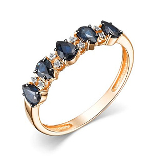 Кольцо из красного золота с бриллиантом