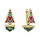 Серьги с английским замком из серебра с алпанитами