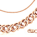 Цепь автомат из серебра с позолотой, плетение двойной ромб