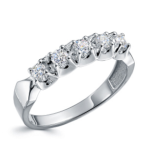 Кольцо из белого золота с бриллиантами