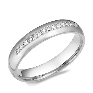 Кольцо обручальное из белого золота