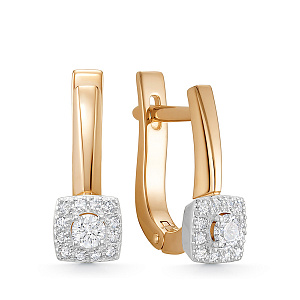 Серьги из красного золота с бриллиантами