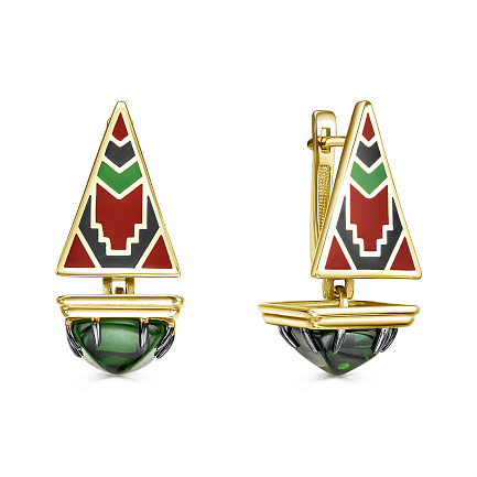 Серьги с английским замком из серебра с алпанитами