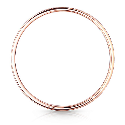 Кольцо обручальное гладкое из красного золота