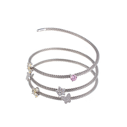 Браслет декоративный из серебра с фианитом