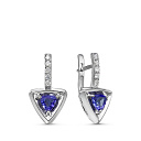 Серьги из белого золота с бриллиантами, танзанитами