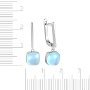 Серьги с английским замком из белого золота с топазом