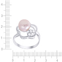 Кольцо из серебра с жемчугом, фианитом