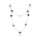 Колье из серебра с перламутром, фианитами