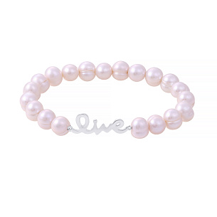 Браслет декоративный из серебра с жемчугом