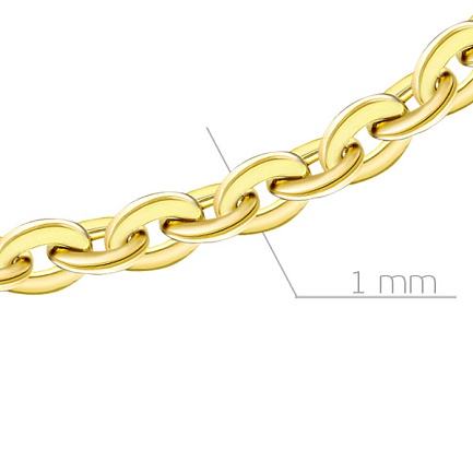 Цепь автомат из желтого золота, плетение якорное