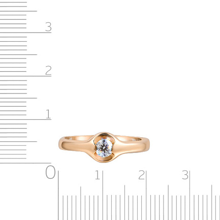 Кольцо из красного золота с бриллиантом