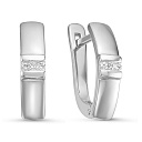 Серьги с английским замком из белого золота с бриллиантами