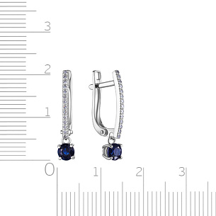 Серьги с английским замком из белого золота с бриллиантом