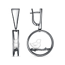 Серьги с английским замком из серебра