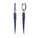 Серьги с английским замком из белого золота с сапфирами