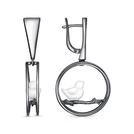 Серьги с английским замком из серебра