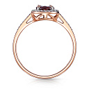 Кольцо из красного золота с бриллиантами, гранатом