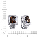 Серьги из белого золота с бриллиантами, раухтопазами