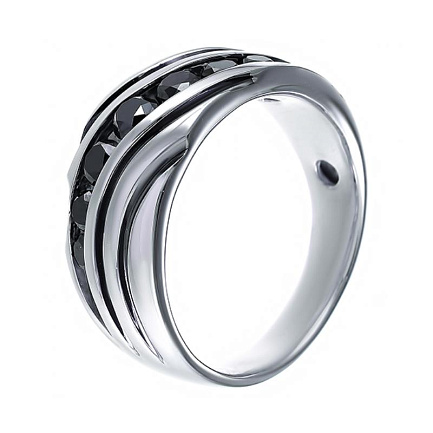 Печатка из белого золота с бриллиантами