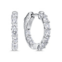 Серьги с английским замком из серебра с фианитами