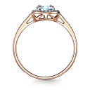 Кольцо из красного золота с бриллиантами, топазом