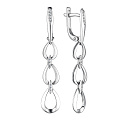 Серьги с английским замком из белого золота с бриллиантами