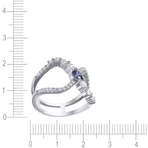 Кольцо из серебра с фианитом