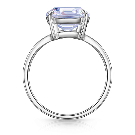 Кольцо из серебра с фианитом