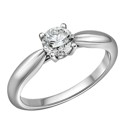 Кольцо из белого золота с бриллиантом